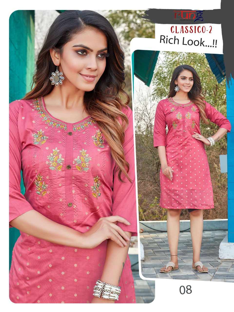Rung Classico 2 New Fancy Wear Designer Kurti Collection